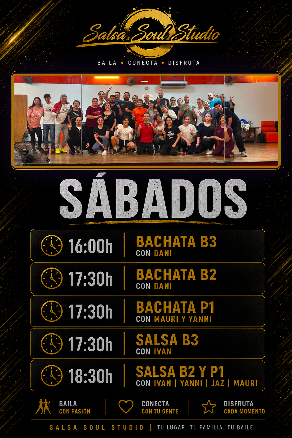 Horarios Sábados 2026