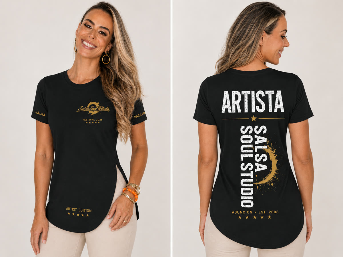 Remera con cola negra del festival