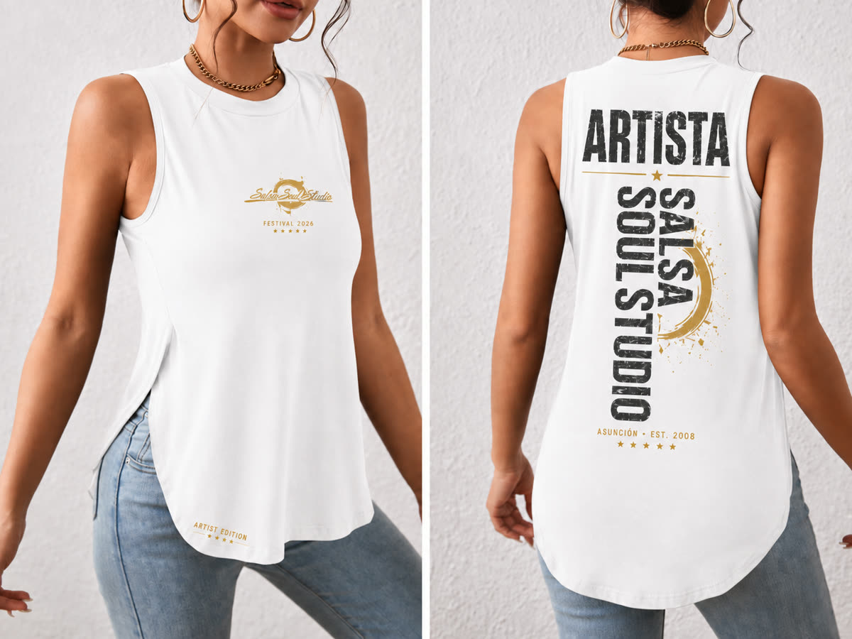 Blusa sin mangas blanca del festival