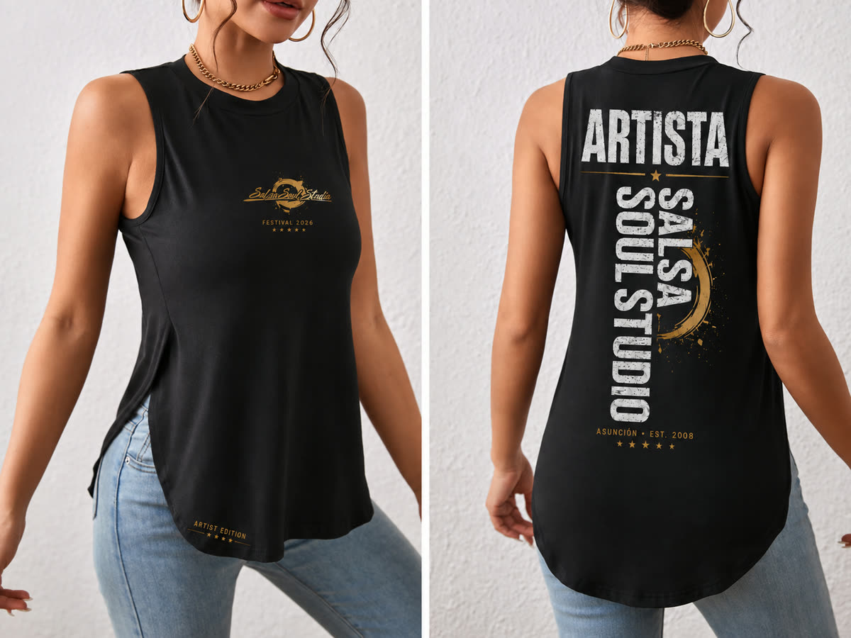 Blusa sin mangas negra del festival